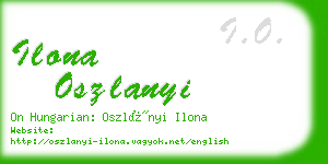 ilona oszlanyi business card